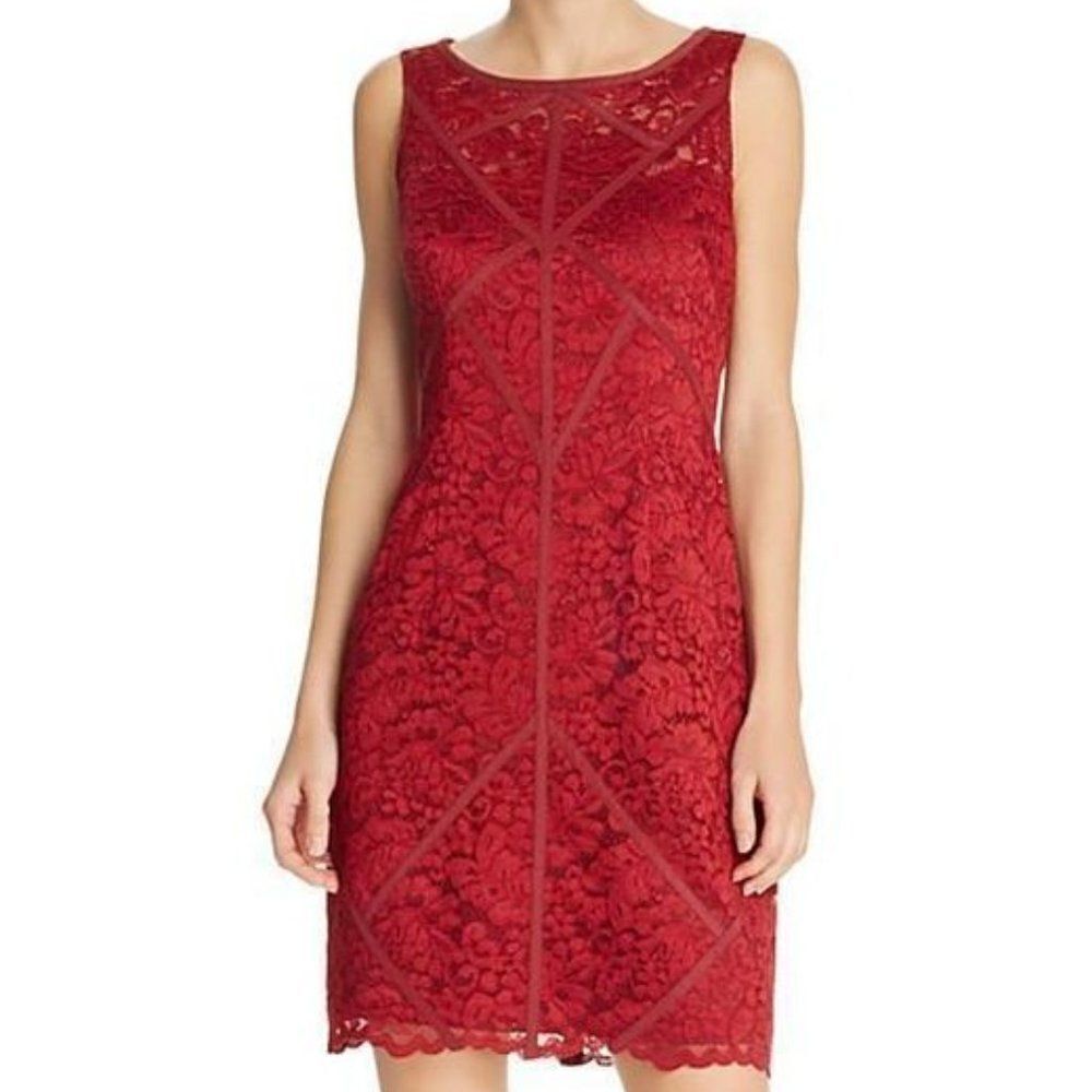 Aiden Mattox Lace Cocktail Dress is Crimson